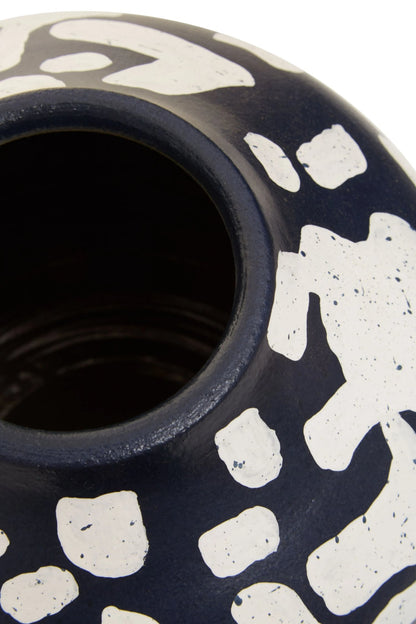 Boreal Naby Blue and White Speckled Earthenware Vase