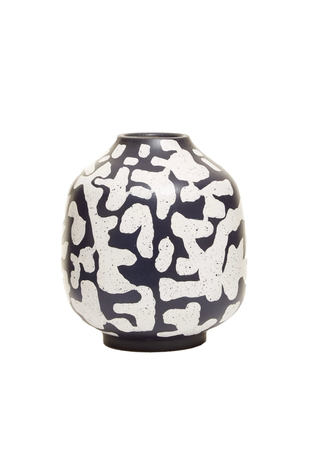 Boreal Naby Blue and White Speckled Earthenware Vase