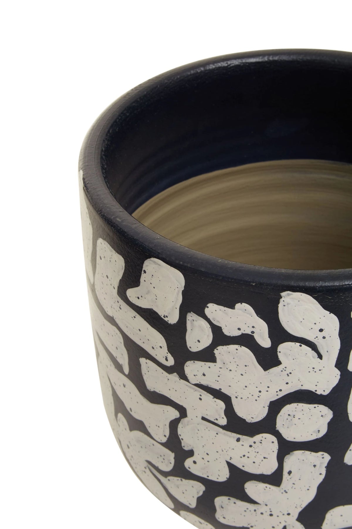 Boreal Navy Blue and White Speckled Earthenware Planter