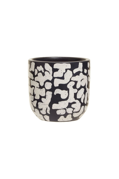 Boreal Navy Blue and White Speckled Earthenware Planter