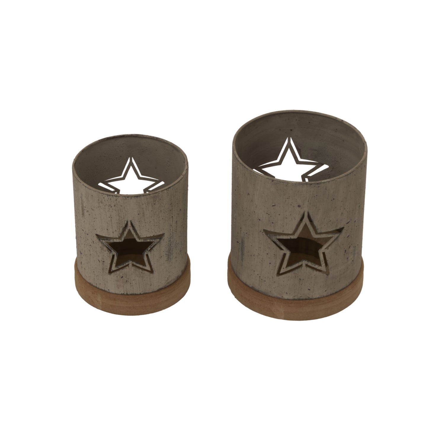 Rustic Metal Star Candle Holder On Wood Stand - Christmas Candles & Candle Accessories from the Quanta Home collection.