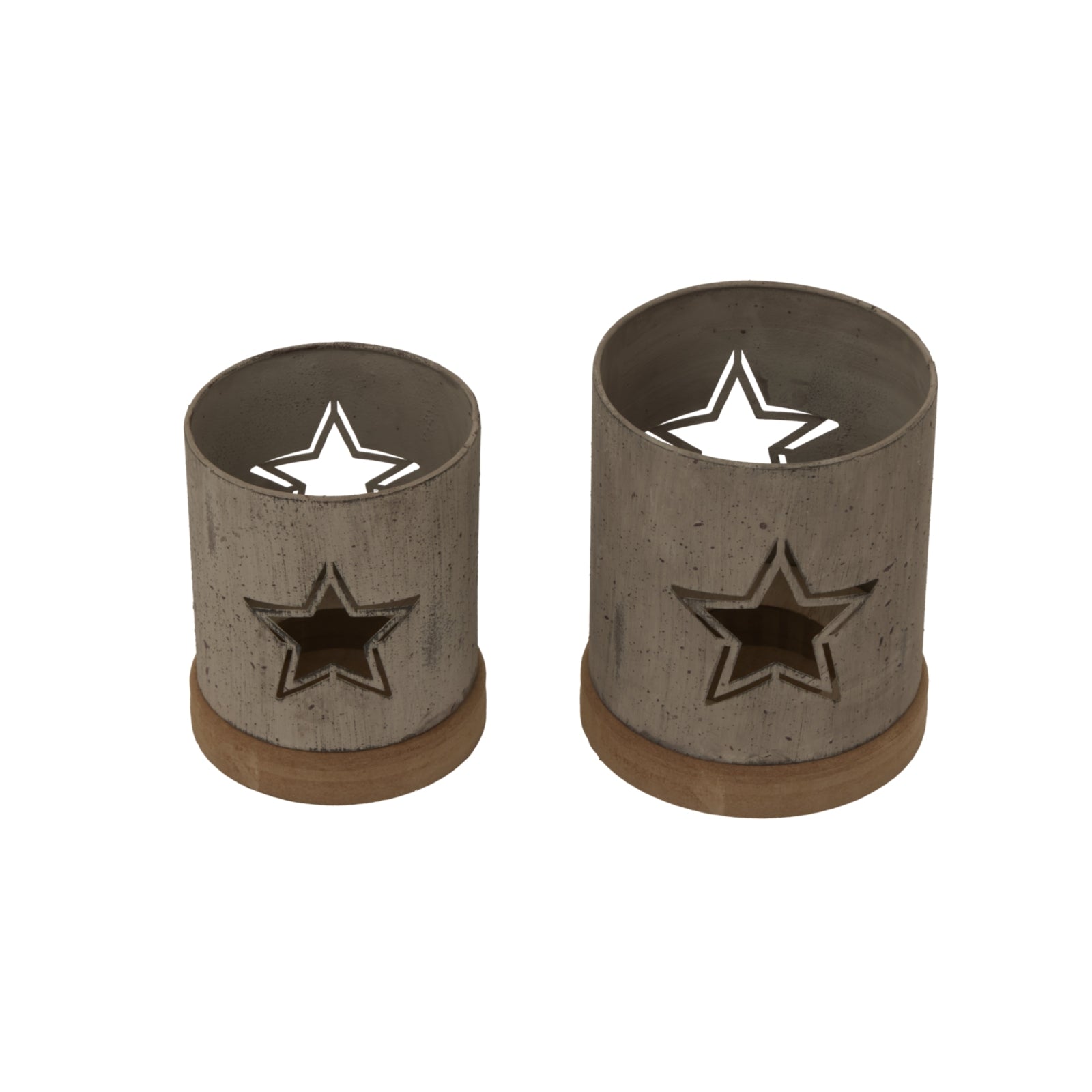Rustic Metal Star Candle Holder On Wood Stand - Christmas Candles & Candle Accessories from the Quanta Home collection.