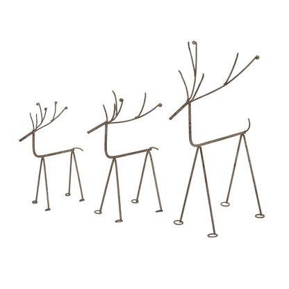 Rustic Metal Reindeer On Stand - Christmas Room Decorations from the Quanta Home collection.