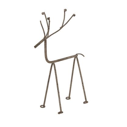 Rustic Metal Reindeer On Stand - Christmas Room Decorations from the Quanta Home collection.