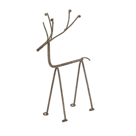 Rustic Metal Reindeer On Stand - Christmas Room Decorations from the Quanta Home collection.