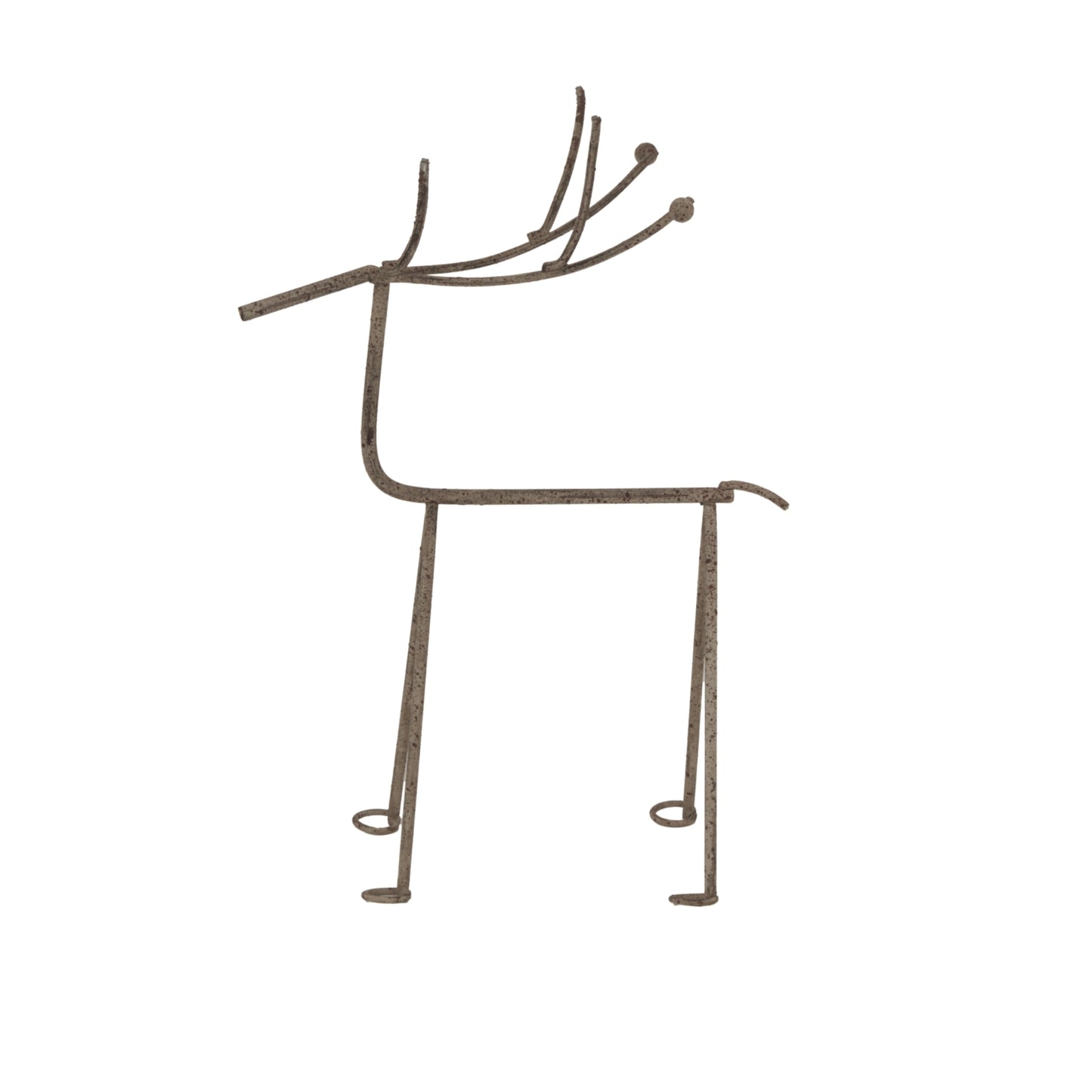 Medium Rustic Metal Reindeer On Stand - Christmas Room Decorations from the Quanta Home collection.