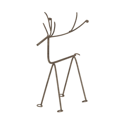 Medium Rustic Metal Reindeer On Stand - Christmas Room Decorations from the Quanta Home collection.