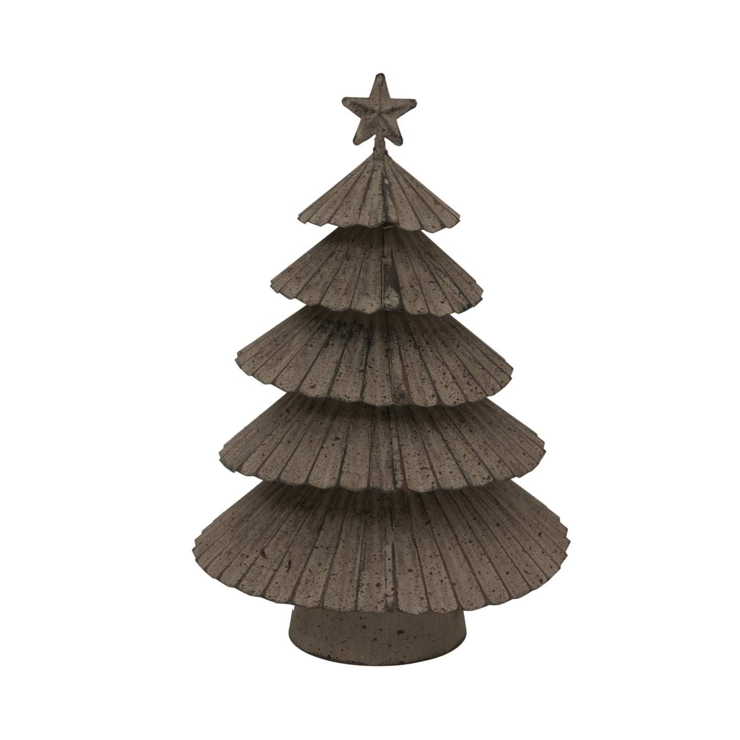 Large Rustic Metal Layered Tree With Star - Christmas Room Decorations from the Quanta Home collection.