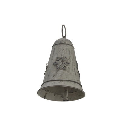Medium Rustic Metal Hanging Bell With Snowflake - Christmas Baubles from the Quanta Home collection.