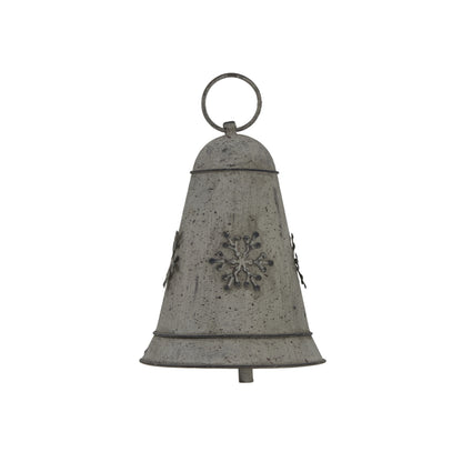 Medium Rustic Metal Hanging Bell With Snowflake - Christmas Baubles from the Quanta Home collection.