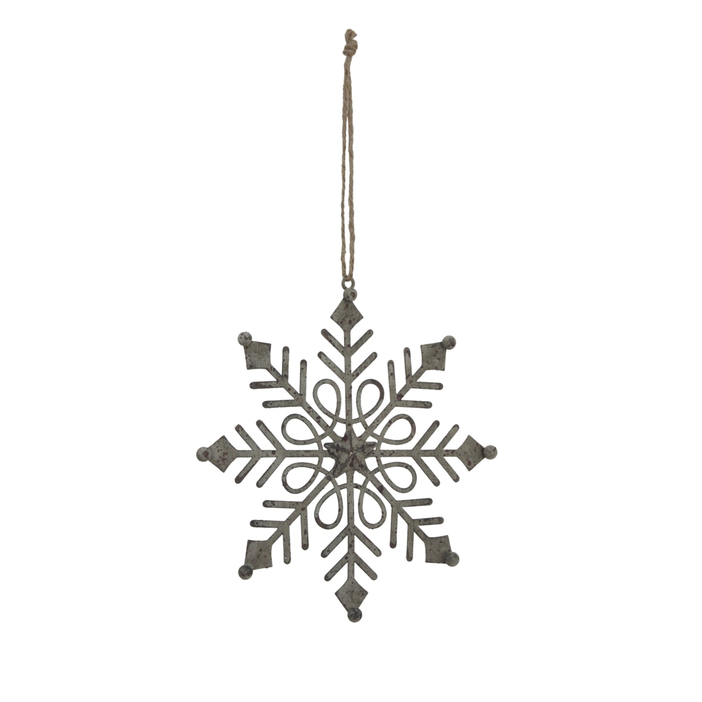 Rustic Hanging Gem Snowflake Decoration - Christmas Baubles from the Quanta Home collection.