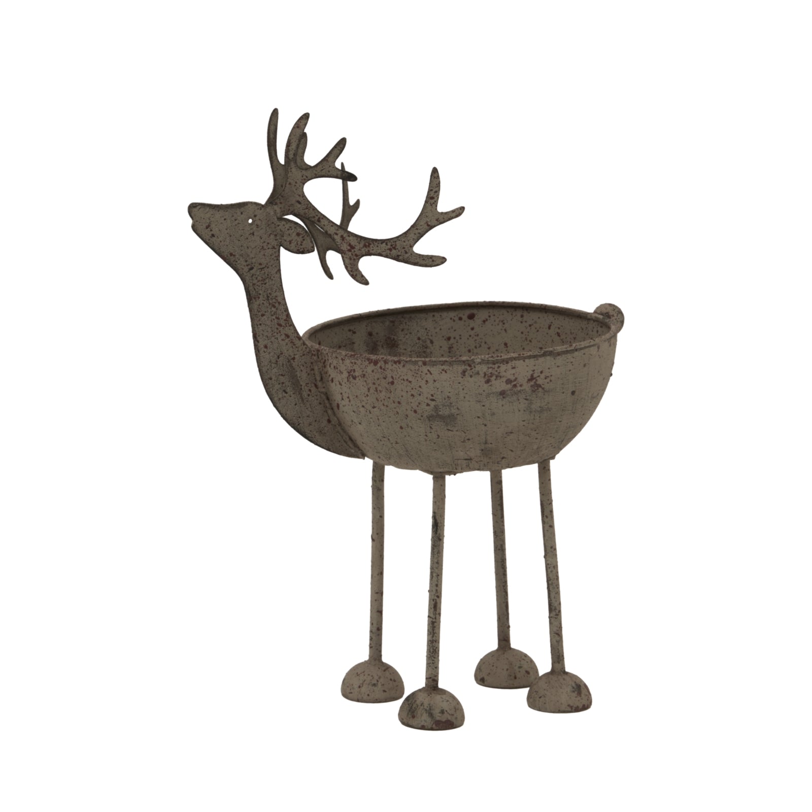 Rustic Metal Reindeer Bowl - Christmas Room Decorations from the Quanta Home collection.