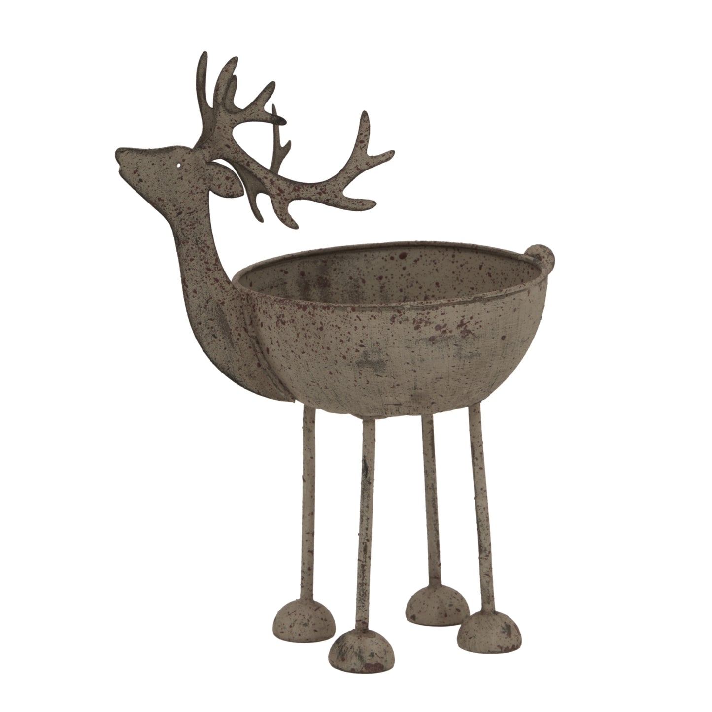 Rustic Metal Reindeer Bowl - Christmas Room Decorations from the Quanta Home collection.