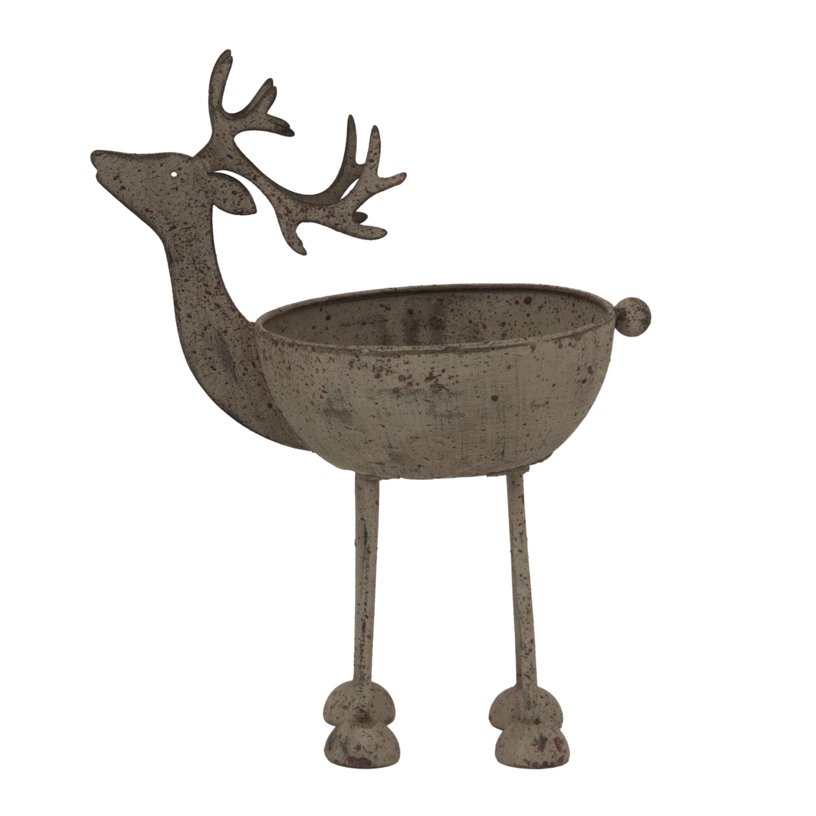 Rustic Metal Reindeer Bowl - Christmas Room Decorations from the Quanta Home collection.