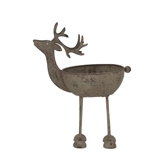 Rustic Metal Reindeer Bowl - Christmas Room Decorations from the Quanta Home collection.