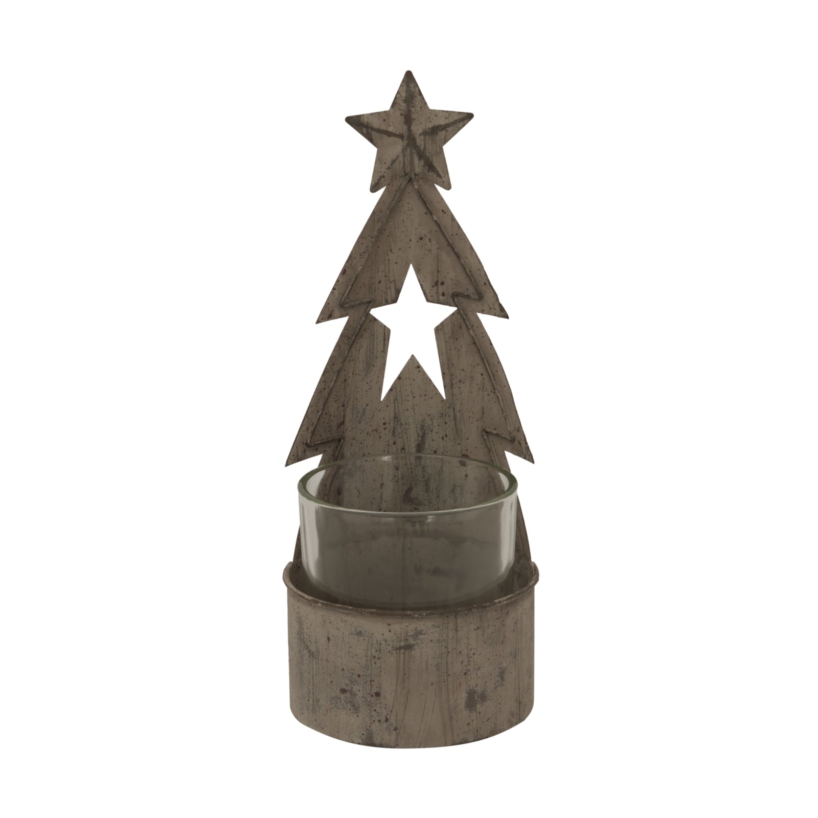 Rustic Metal Tree Candle Holder With Stars - Christmas Candles & Candle Accessories from the Quanta Home collection.