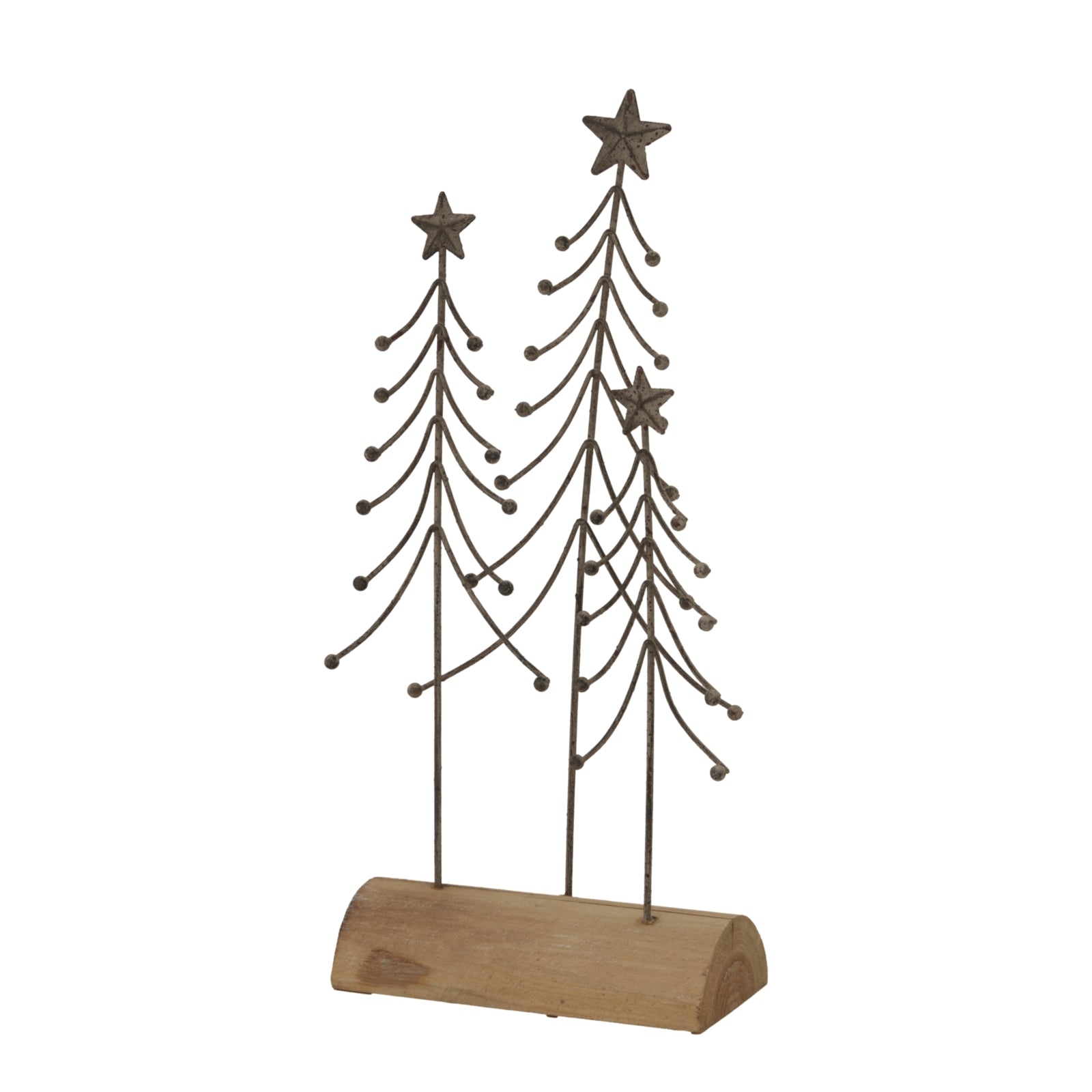 Rustic Metal Trio Of Trees On Stand - Christmas Room Decorations from the Quanta Home collection.