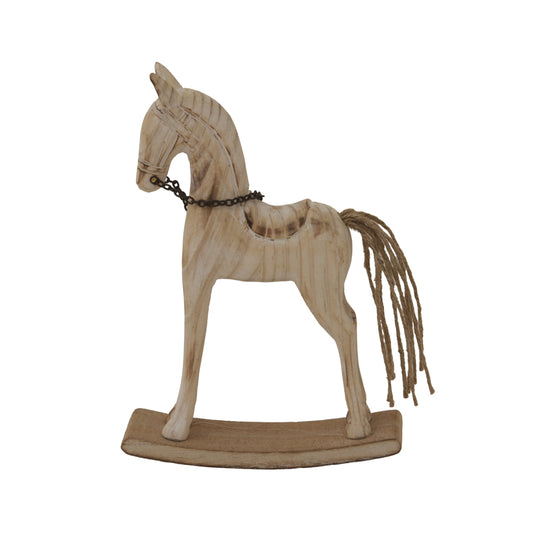 Natural Rustic Rocking Horse - Christmas Room Decorations from the Quanta Home collection.
