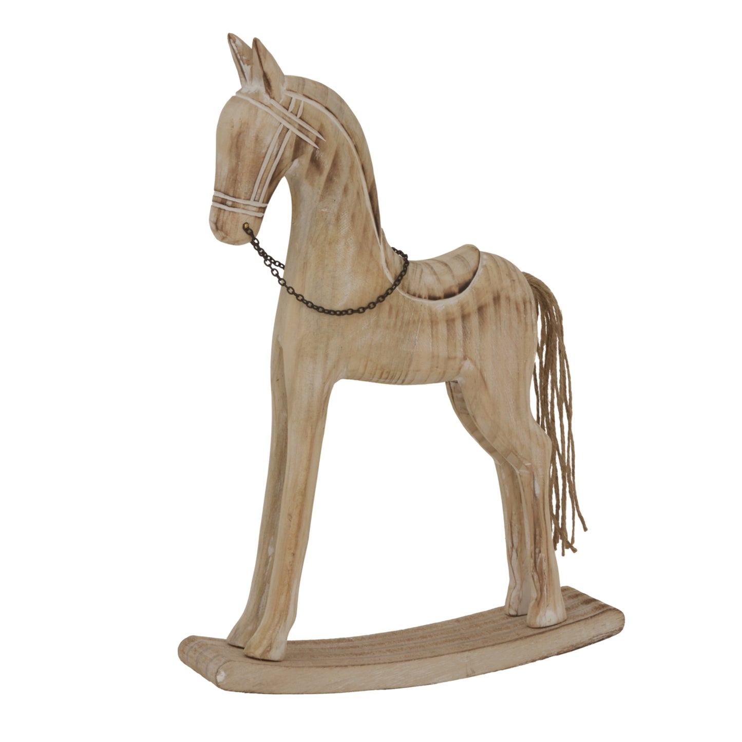 Large Natural Rustic Rocking Horse - Christmas Room Decorations from the Quanta Home collection.