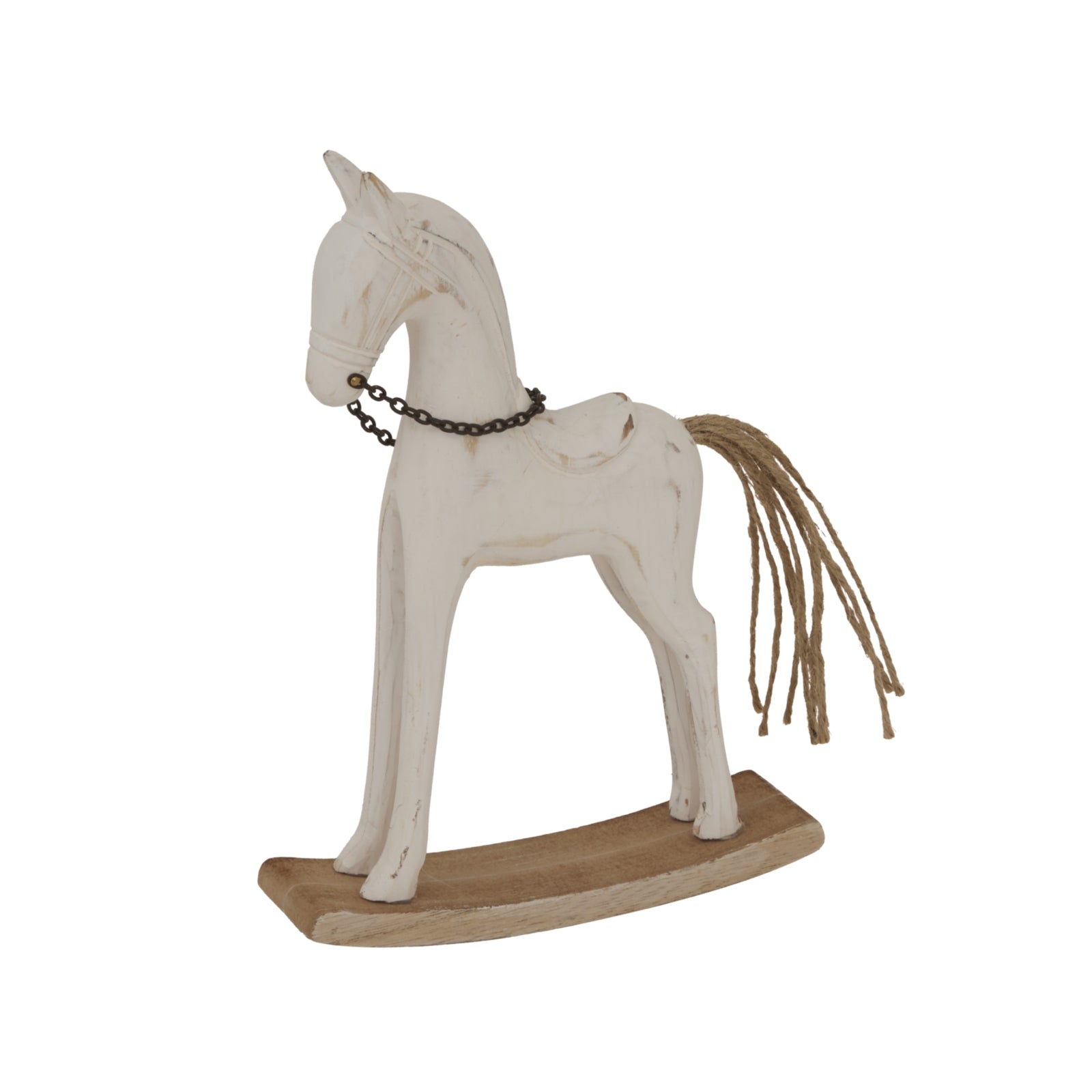 Whitewashed Rustic Rocking Horse - Christmas Room Decorations from the Quanta Home collection.