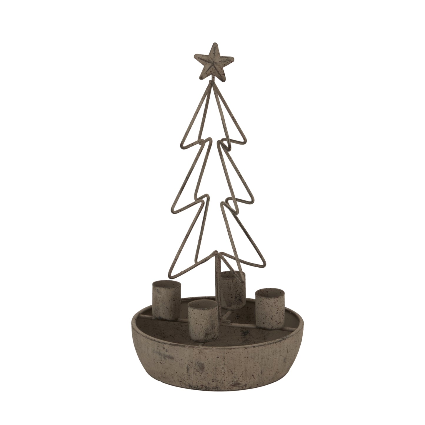 Rustic Outline Tree And Star Candle Holders - Christmas Candles & Candle Accessories from the Quanta Home collection.