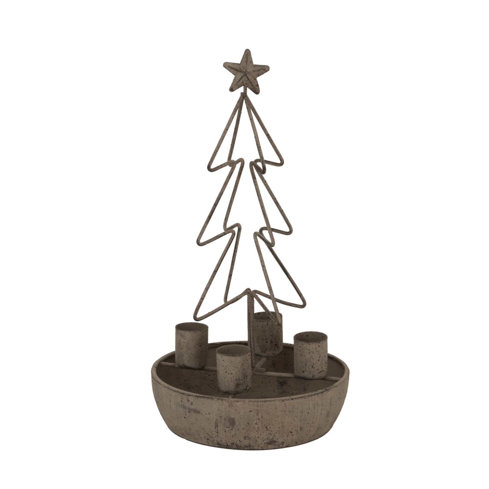 Rustic Outline Tree And Star Candle Holders - Christmas Candles & Candle Accessories from the Quanta Home collection.