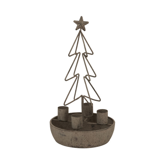 Rustic Outline Tree And Star Candle Holders - Christmas Candles & Candle Accessories from the Quanta Home collection.