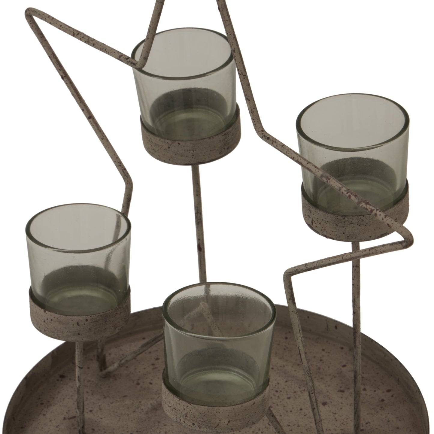 Rustic Outline Star With Four Glass Votives - Christmas Candles & Candle Accessories from the Quanta Home collection.