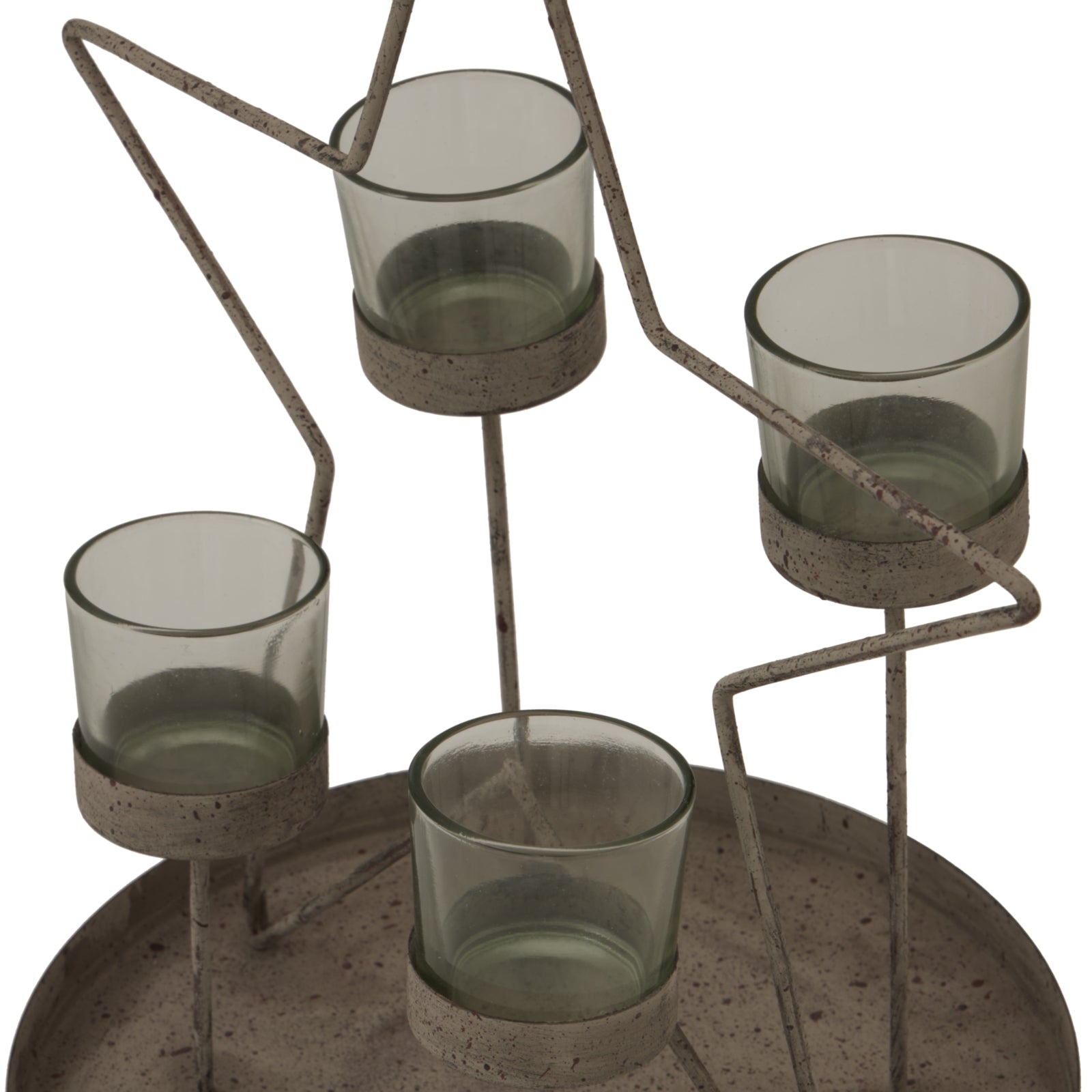 Rustic Outline Star With Four Glass Votives - Christmas Candles & Candle Accessories from the Quanta Home collection.