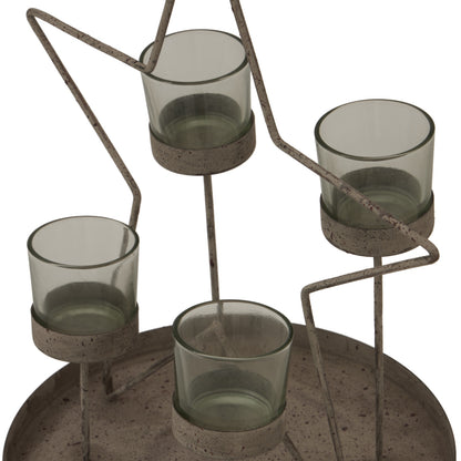 Rustic Outline Star With Four Glass Votives - Christmas Candles & Candle Accessories from the Quanta Home collection.