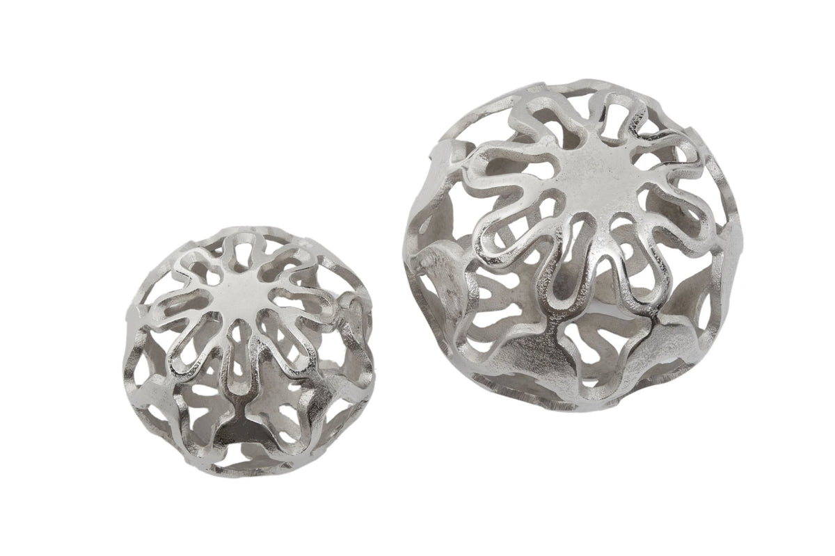 Chelsea Townhouse Rough Nickel Finish Set Of Two Deco Balls
