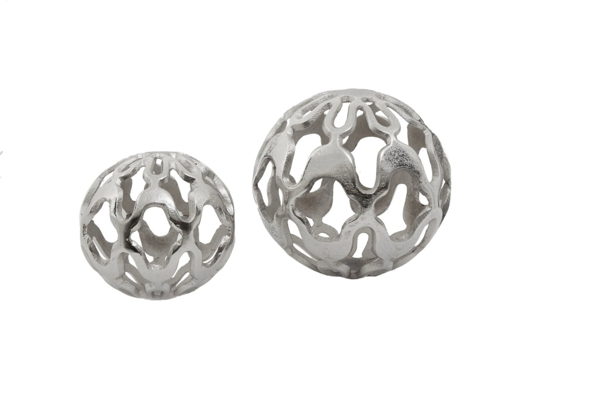 Chelsea Townhouse Rough Nickel Finish Set Of Two Deco Balls