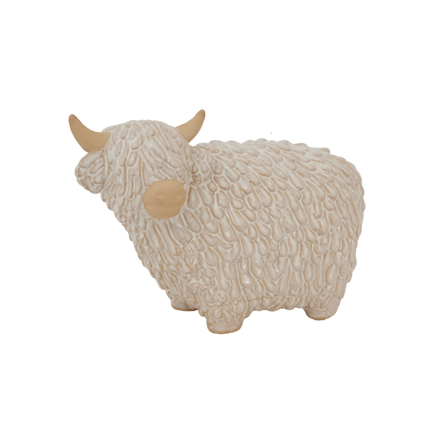 Large Alora Ceramic Highland Cow - Christmas Room Decorations from the Quanta Home collection.