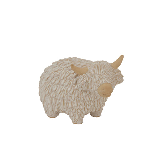 Medium Alora Ceramic Highland Cow - Christmas Room Decorations from the Quanta Home collection.