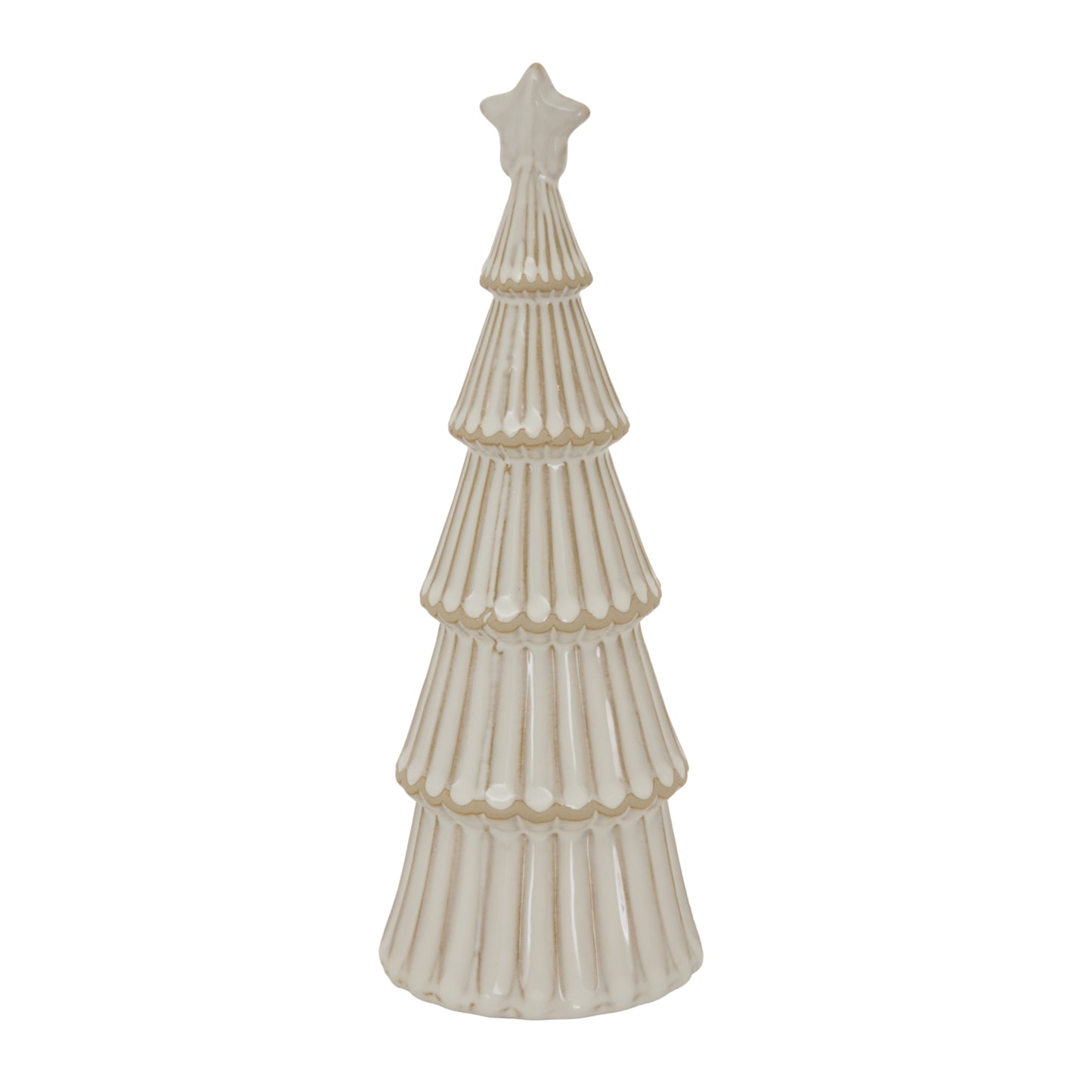 Large Alora Ceramic Snowy Layered Tree With Star - Christmas Room Decorations from the Quanta Home collection.