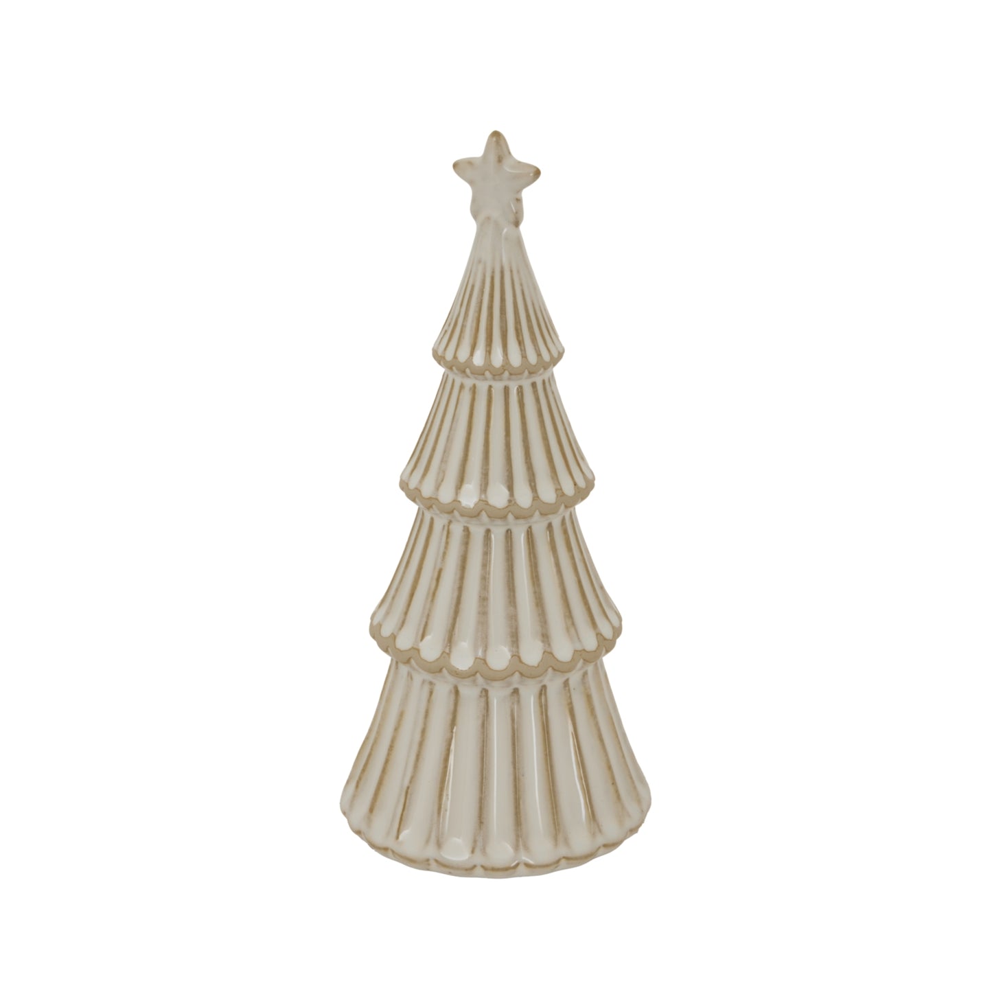 Medium Alora Ceramic Snowy Layered Tree With Star - Christmas Room Decorations from the Quanta Home collection.
