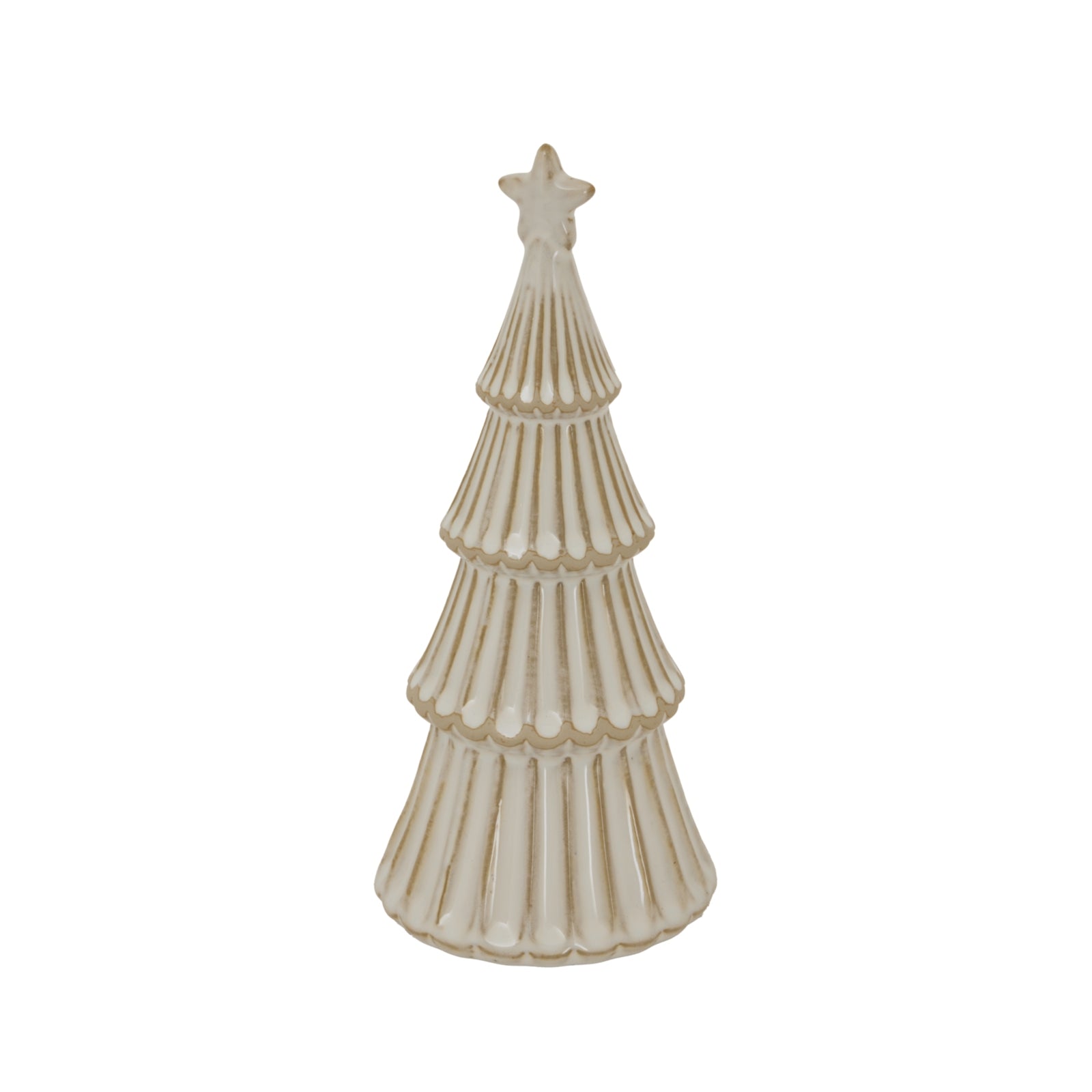 Medium Alora Ceramic Snowy Layered Tree With Star - Christmas Room Decorations from the Quanta Home collection.