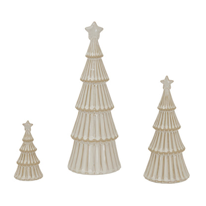 Medium Alora Ceramic Snowy Layered Tree With Star - Christmas Room Decorations from the Quanta Home collection.