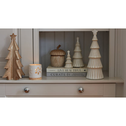 Medium Alora Ceramic Snowy Layered Tree With Star - Christmas Room Decorations from the Quanta Home collection.