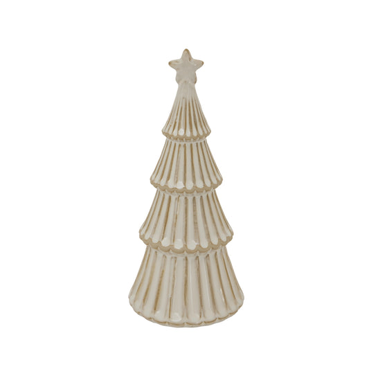 Medium Alora Ceramic Snowy Layered Tree With Star - Christmas Room Decorations from the Quanta Home collection.