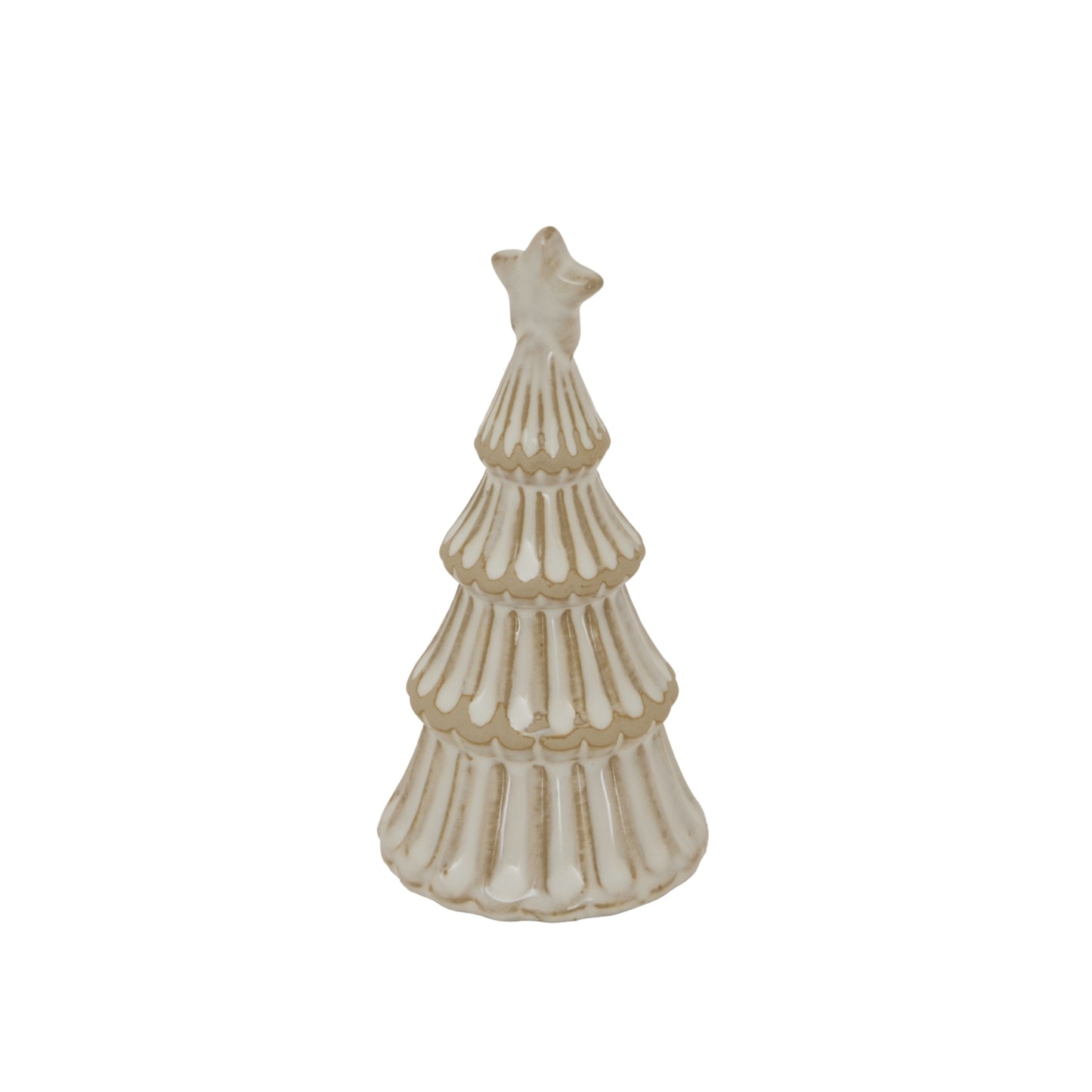 Alora Ceramic Snowy Layered Tree With Star - Christmas Room Decorations from the Quanta Home collection.