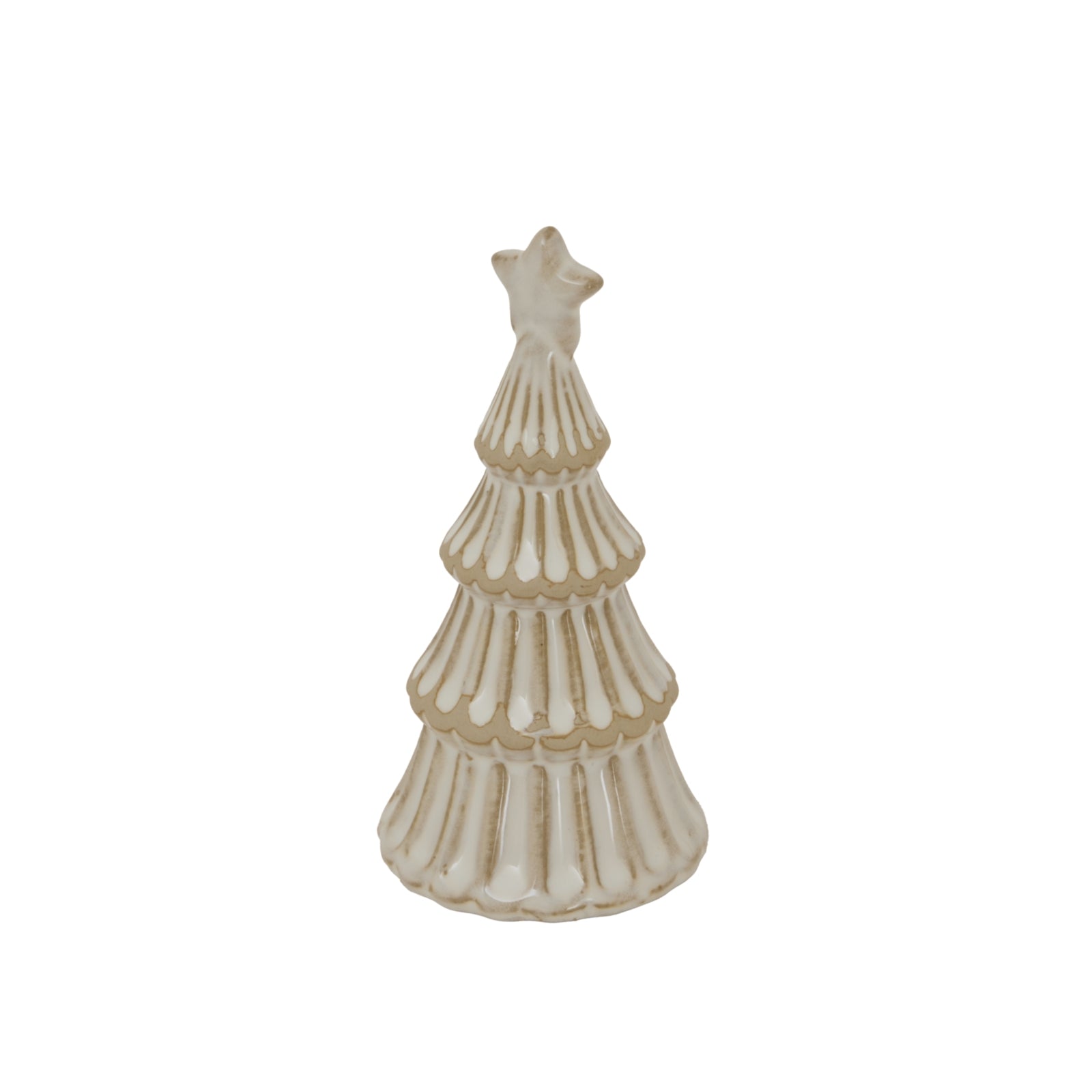 Alora Ceramic Snowy Layered Tree With Star - Christmas Room Decorations from the Quanta Home collection.