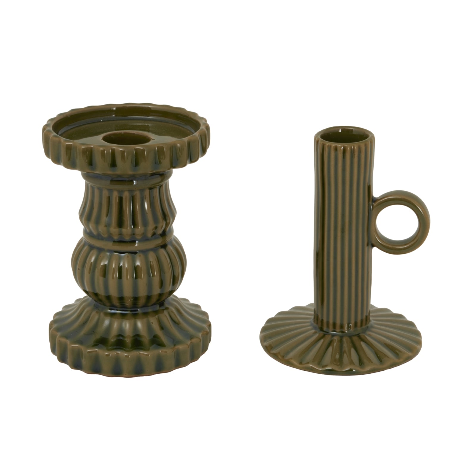 Alora Olive Ceramic Pillar Candle Holder - Christmas Candles & Candle Accessories from the Quanta Home collection.