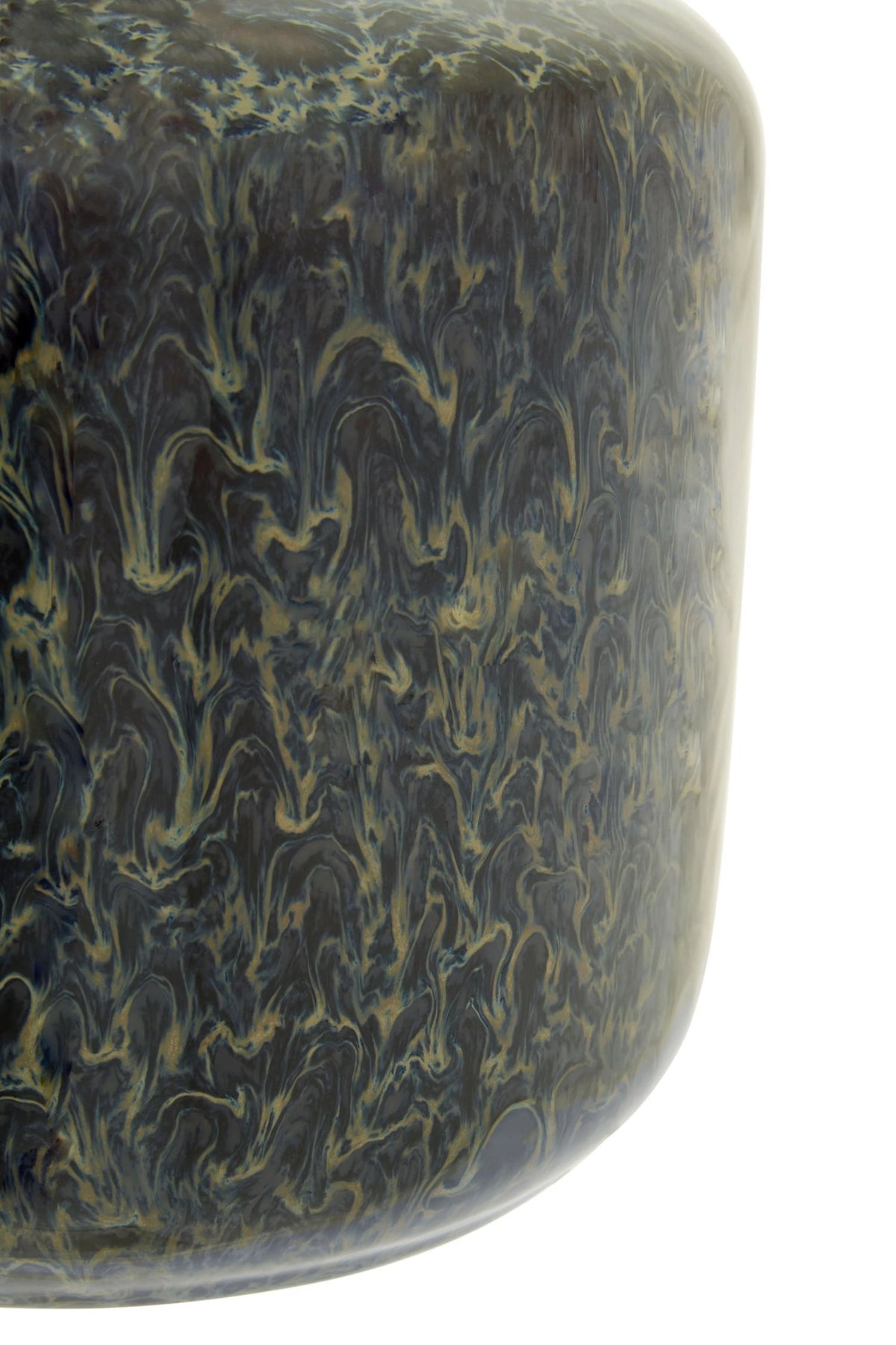 Tidal Dark Blue Reactive Glaze Bottle Vase
