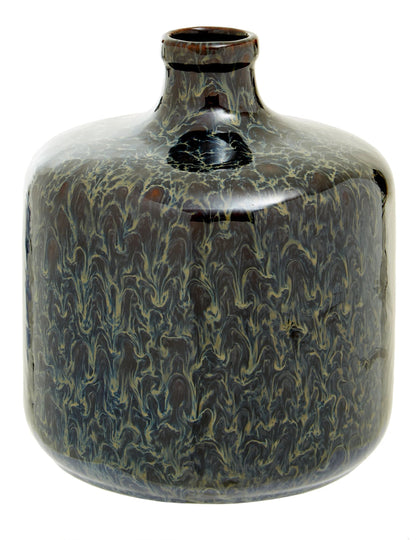 Tidal Dark Blue Reactive Glaze Bottle Vase