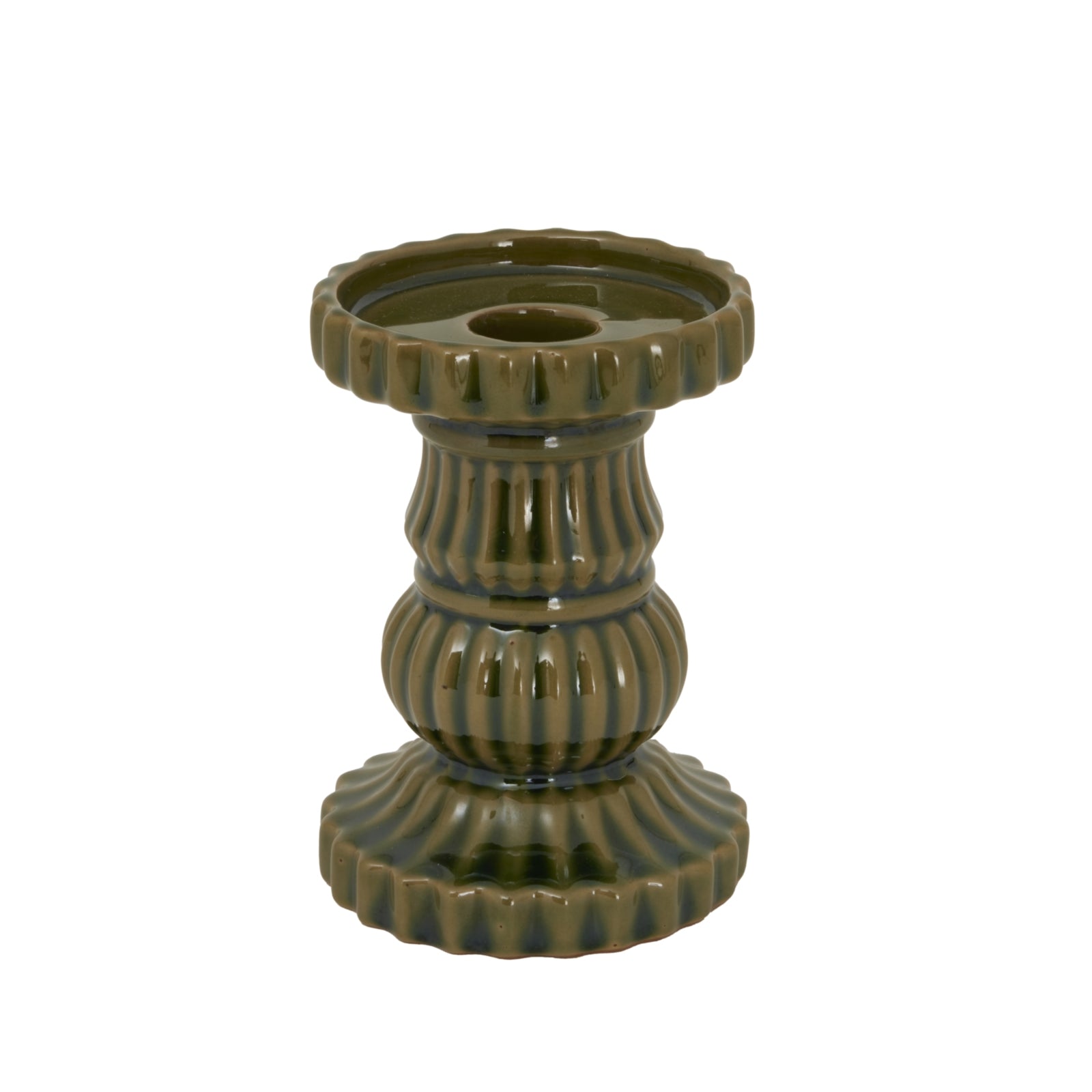 Alora Olive Ceramic Pillar Candle Holder - Christmas Candles & Candle Accessories from the Quanta Home collection.