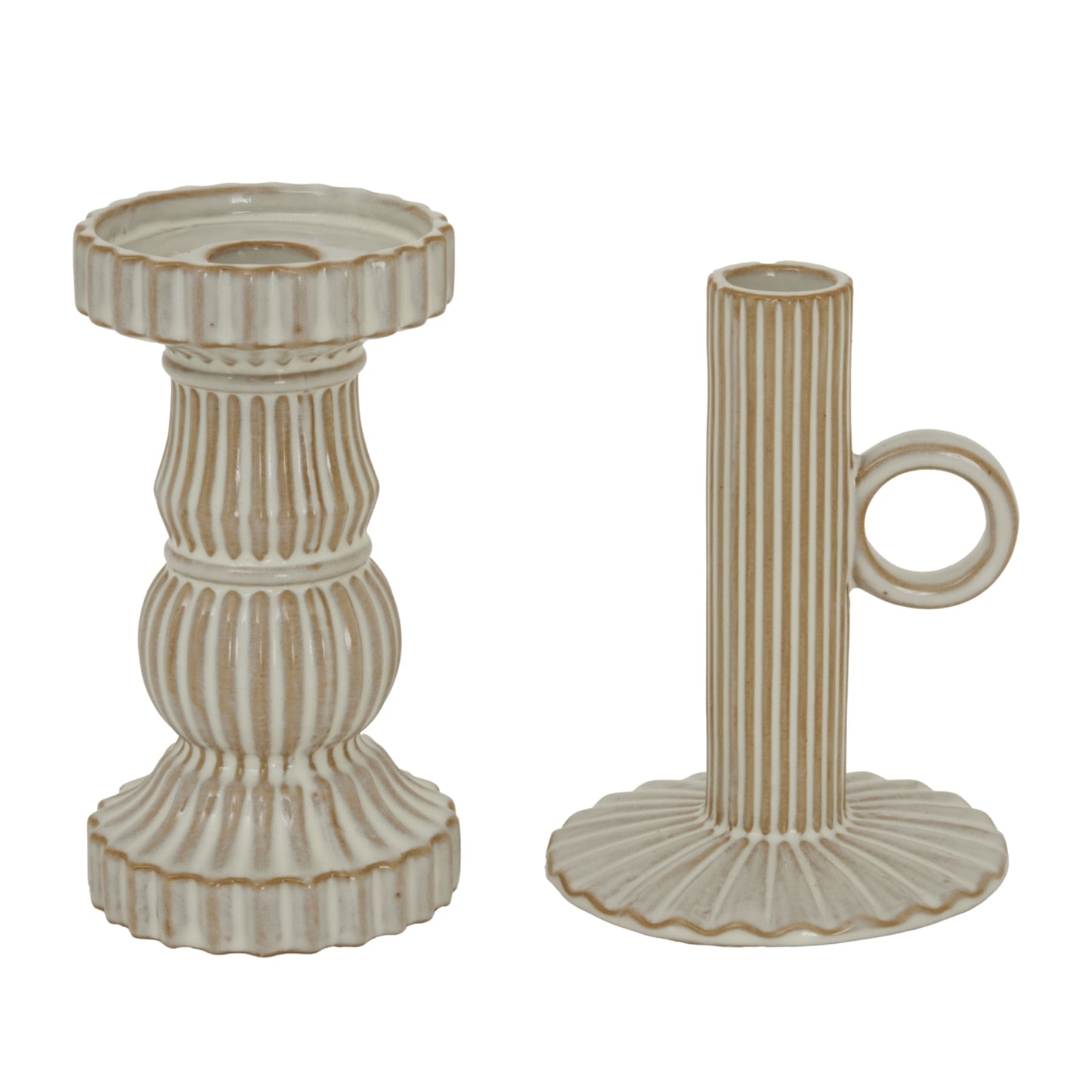 Alora Ceramic Taper Candle Holder With Handle - Christmas Candles & Candle Accessories from the Quanta Home collection.