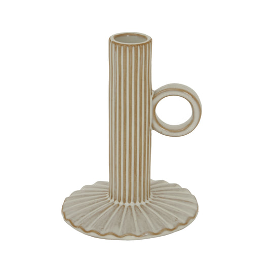 Alora Ceramic Taper Candle Holder With Handle - Christmas Candles & Candle Accessories from the Quanta Home collection.