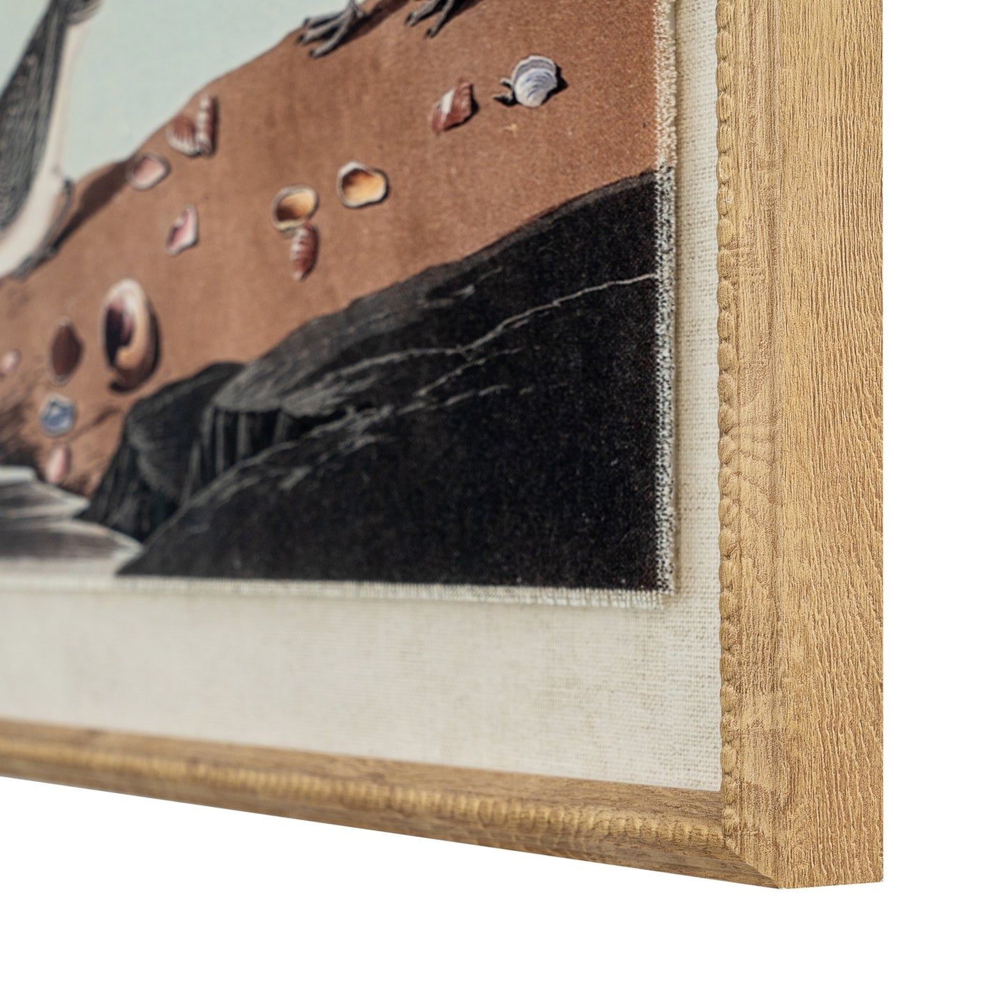 Flora & Fauna Collection Stints On Linen In Beaded Frame - Printed Art from the Quanta Home collection.