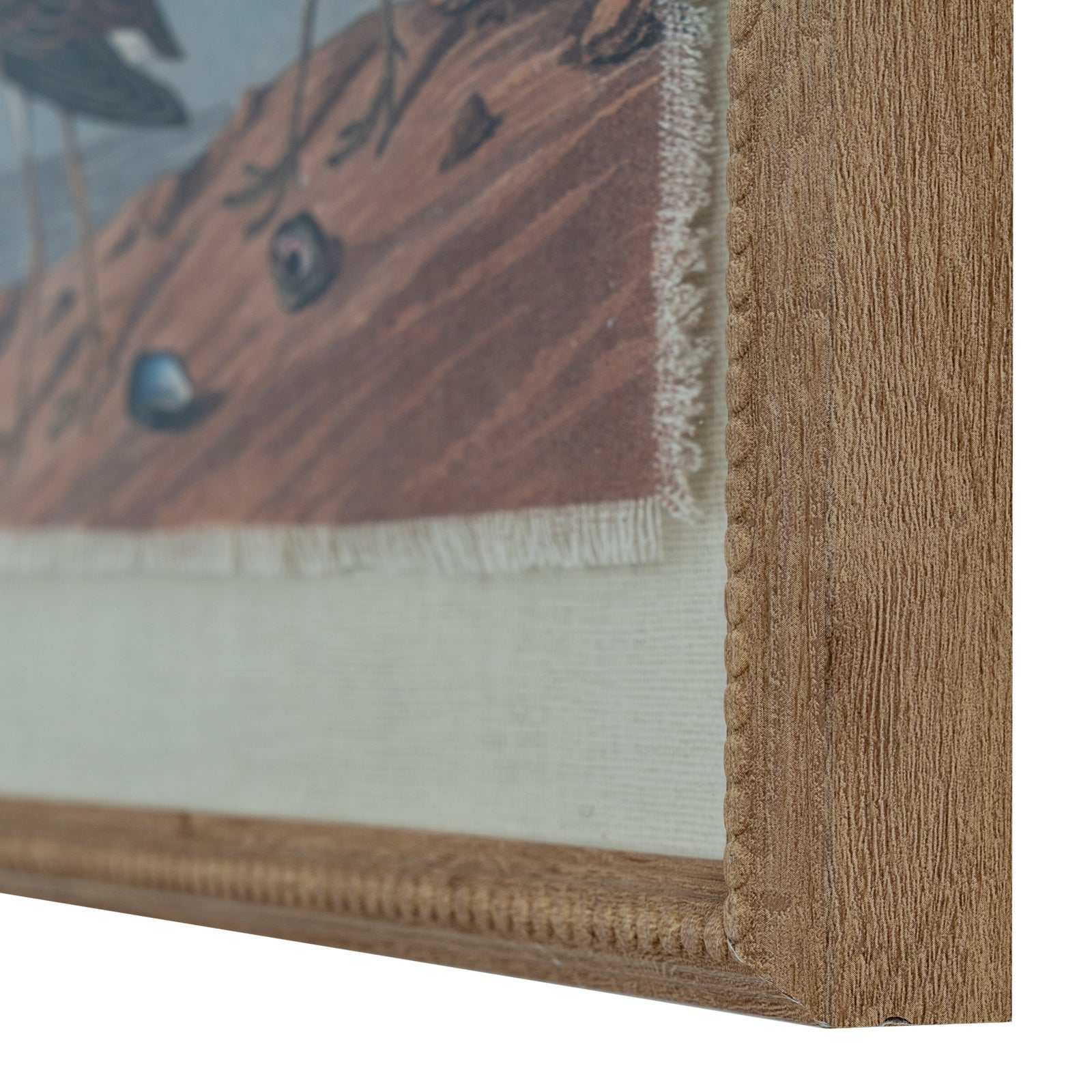 Flora & Fauna Collection Sandpipers On Linen In Beaded Frame - Printed Art from the Quanta Home collection.